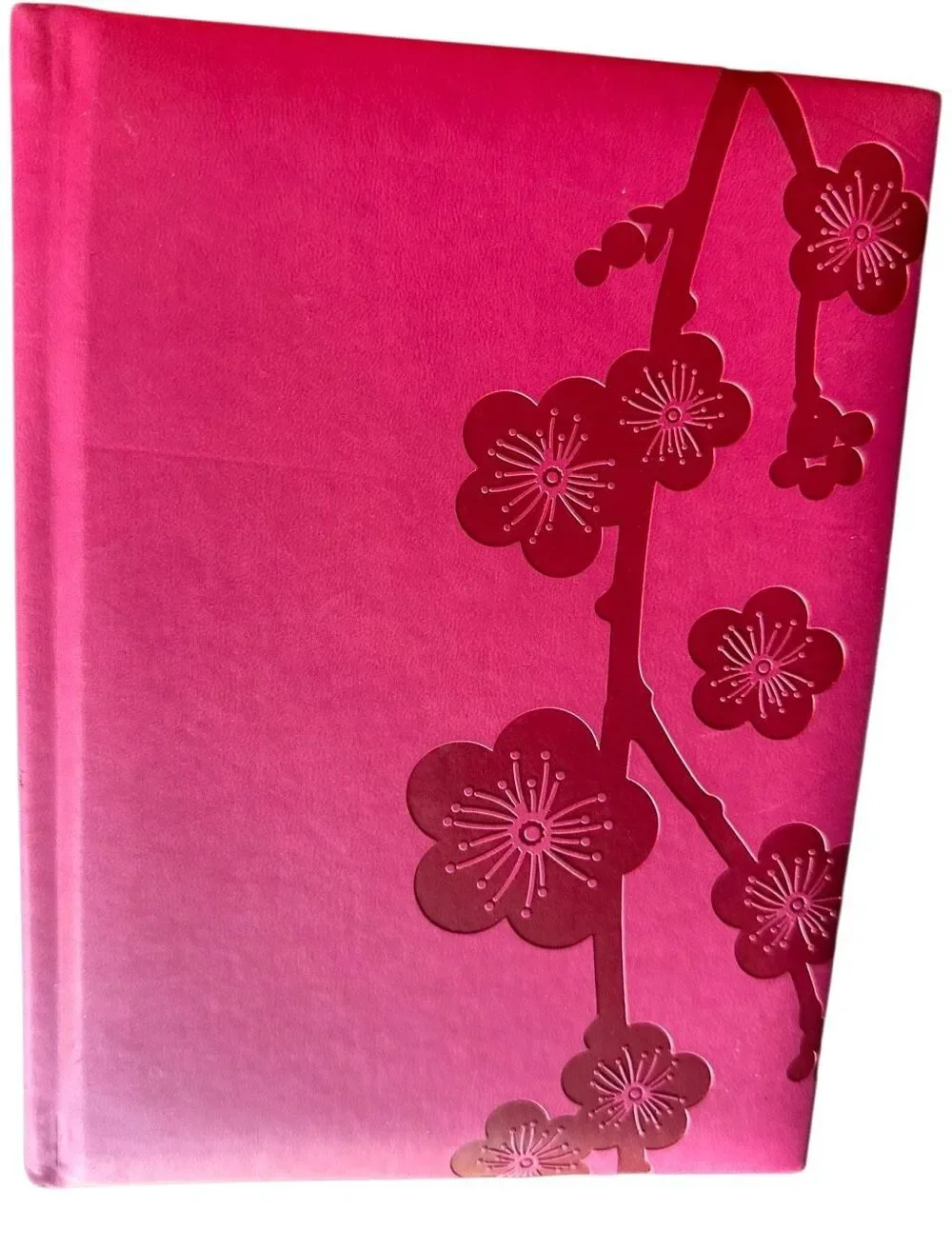 Hallmark Hardcover Journal Hot Pink Magenta Cherry Blossom Debossed Notebook